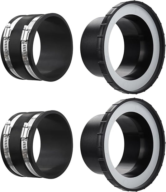 4 Inch Dust Collection Fittings for Magnetic Dust Collection Coupler,Steel Ring Receiver Dust Collector Steel Port w/Dust Control Flex Cuff,Quick Connect to Drum Sander Planer