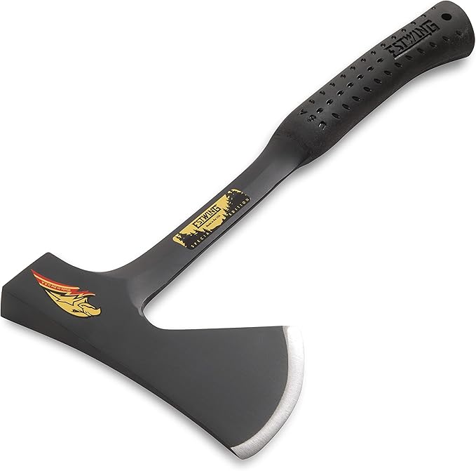 ESTWING Special Edition Camper's Axe - 16" Hatchet with Forged Steel Construction & Shock Reduction Grip - E44ASE