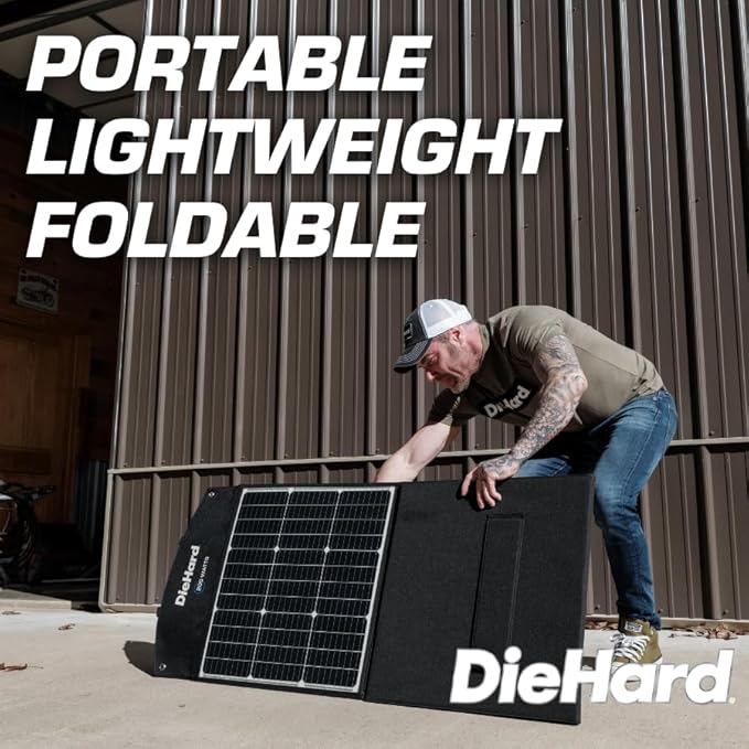 DieHard Solar Panel, 200-Watt, Foldable, Flexible, Lightweight, Portable - Designed for use with DieHard Portable Power Stations