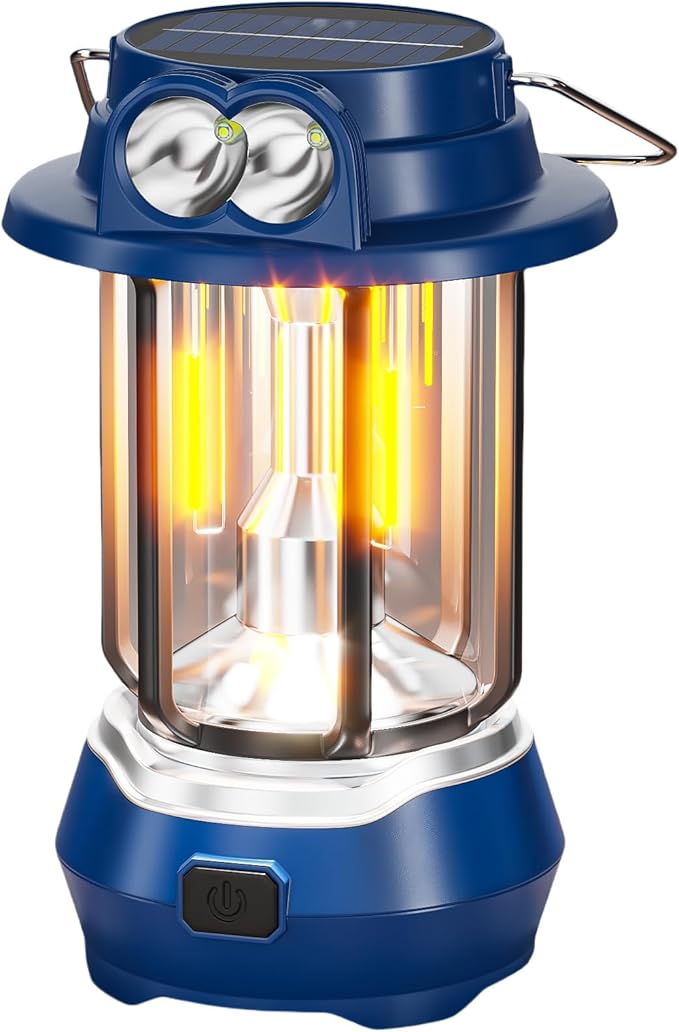 HOMY Camping Lantern Rechargeable, 5 Lighting Modes + SOS Flash - Dual Charging (USB-C/Solar) Portable & Water-Resistant , Ultra-Light Owl Lamp for Kids Camping Gift