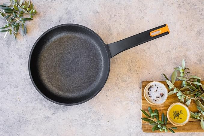 BRA COOKWARE Efficient Pro Frying Pan | 8 inches Cast Aluminum Frypan | Profile Plus Non-Stick | All Heat Sources Compatible | PFOA Free | Ergonomic Heat-Resistant Handle | Non Deformable