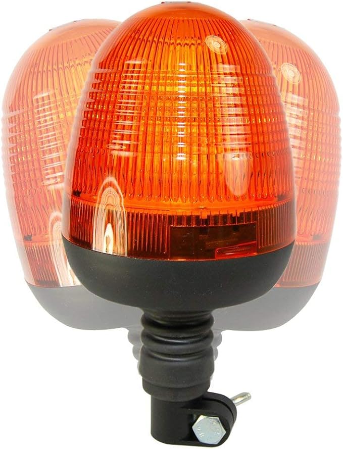 HQRP Flexible Pipe Mount/Low Profile Amber Beacon Emergency Hazard Warning Safety LED Strobe Lights for Golf Cart, Truck, Tractor, Forklift, ATV, UTV, Snow Plow, Excavator, etc.