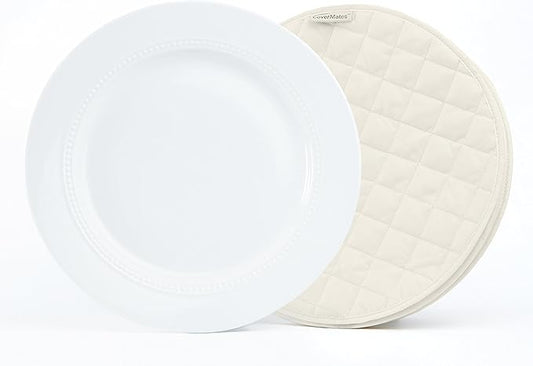 Covermates Keepsakes - Quilted Divider Set - Set of 4 - Scratch & Breakage Protection - Stain Resistant - Machine Washable - China Storage, Cream