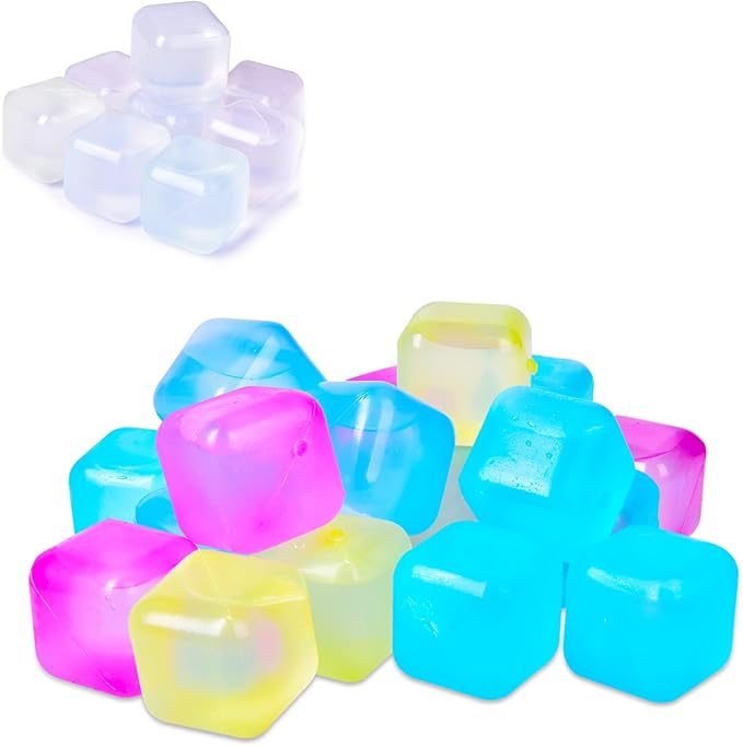 Color-changing Reusable Ice Cubes, 60 Pack Plastic Ice Cube for Drinks, Cocktails Like Whiskey, Wine, or Coffee - Party Supplies for Boys, Girls, Kids/Adults (Color-changing)