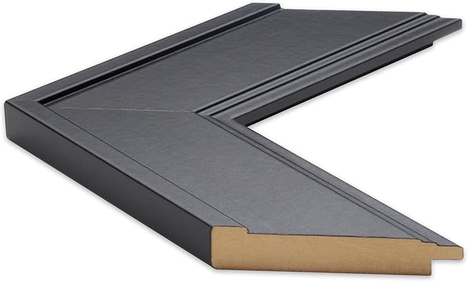 Frame My Mirror Black Framed Mirror, 20" x 48" Mirror for Bathroom, Wood Frame, True Reflections Glass, Black Finish, Porter Design, Hangs Horizontally or Vertically, Made in USA