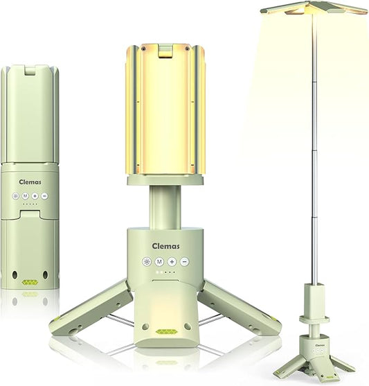 Telescopic Camping Lights Rechargeable 14000 mAh Led Multifunction Magnetic Lanterns Job Site Lighting Cordless Dimmable Camping Tent Lamp Portable Power Supply 6000LM IPX5 Waterproof (White)