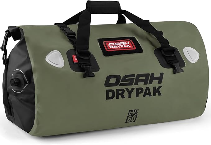 Waterproof Duffel Bag - Motorcycle Dry Bag Tail Bag with Large Storage Space, Waterproof Luggage Duffle Bags with Outer Mesh Zipper Pocket for Camping, Kayaking, Fishing & Traveling