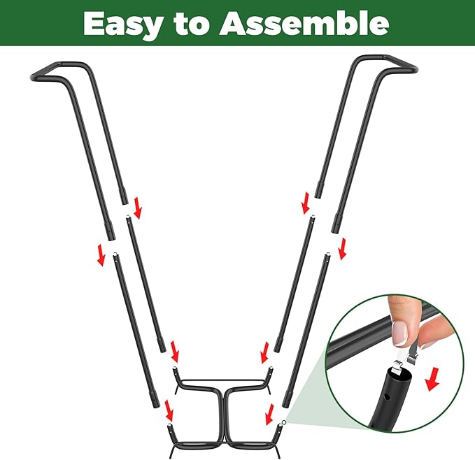 2PCS Outdoor Trash Bag Holder Stand Metal Garbage Bag Holder for Yard Work Frame Holds 30-45 Gallons Trash Bags Portable Leaf Bag Holder for Leaves Camping Lawn Party Weeding Yard Gardening（2pcs）