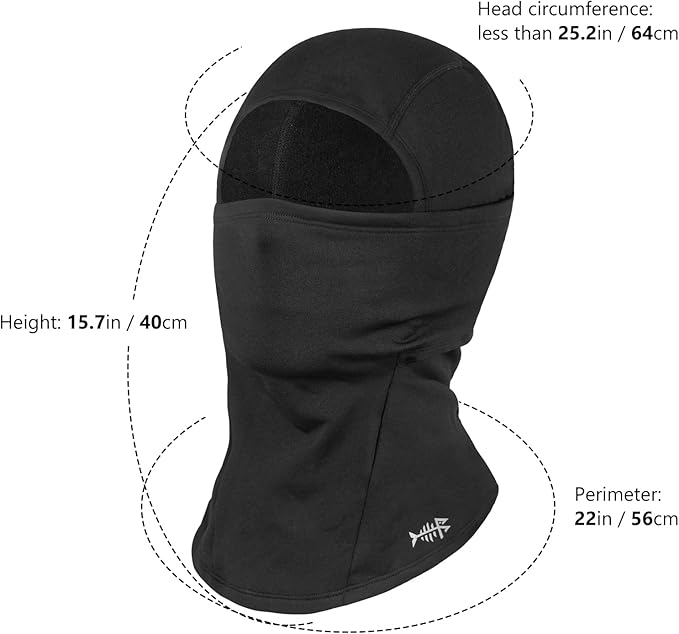 BASSDASH Winter Balaclava Fleece Ski Mask Ninja Hood Neck Warmer Fishing Hunting