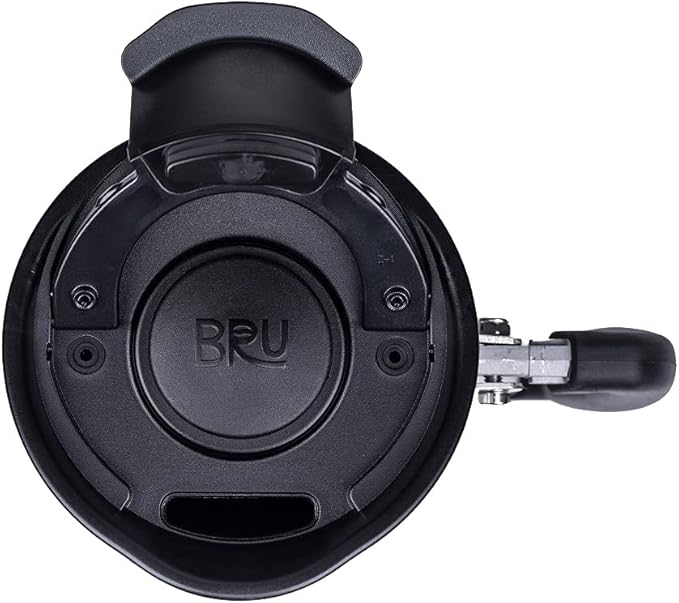 BaseCamp Coffee Press - Double Wall Insulated Stainless Steel - Bru-Stop Technology, No Grounds in Coffee, No Spill Lid (Obsidian, 48 fl.oz)