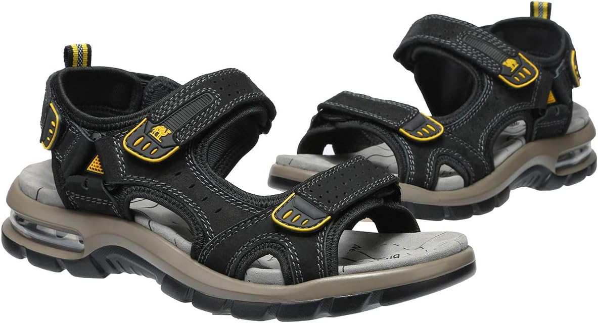 CAMEL CROWN Men's Leather Sandals for Hiking Walking Beach Treads Water Athletic Outdoor with Premium Air Cushion | Waterproof