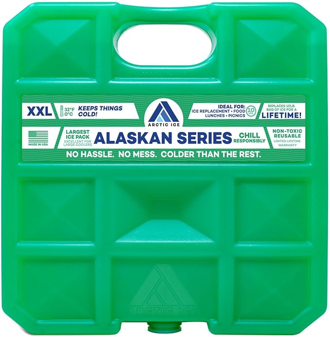 Arctic Ice Alaskan Series Long Lasting Reusable Ice Pack - Freezes at 32° Fahrenheit - Keeps Food & Drinks Cool Without The Risk of Freezing