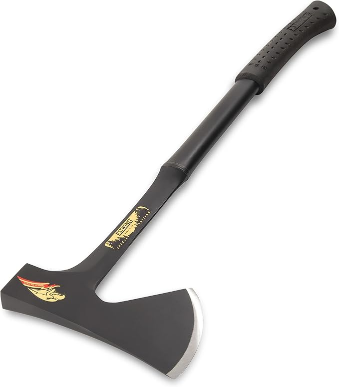 ESTWING Special Edition Camper's Axe - 26" Wood Splitting Tool with All Steel Construction & Shock Reduction Grip - E45ASE