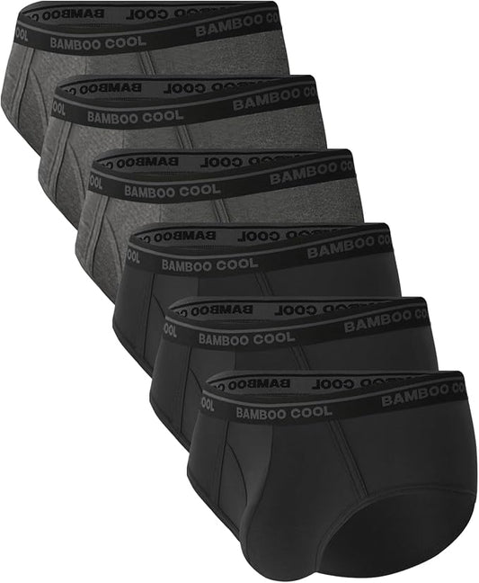 BAMBOO COOL Mens Breathable Soft Underwear Open-fly Classic Briefs, Tag-free