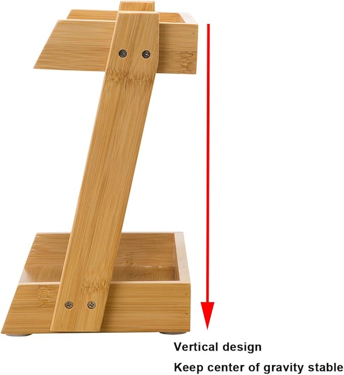 GOBAM Cabinet Shelf Organizers, Kitchen Countertop Organizer 2-Tier Cupboard Stand Spice Rack, Bamboo