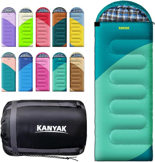 Camping Sleeping Bag, 32℉ Sleeping Bags for Adults Kids Teens Cold Weather Warm Sleeping Bag Winter for 3-4 Season Camping, Camping Gear Equipment, Traveling, and Outdoors