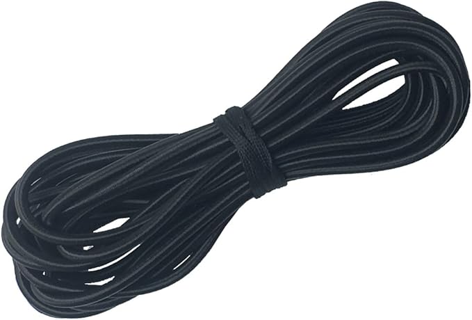 1/8" x 10' Bungee Shock Cord - Elastic Nylon Cords Kayak Stretch String Rope & Tie Down Trailer Strap, Marine Grade