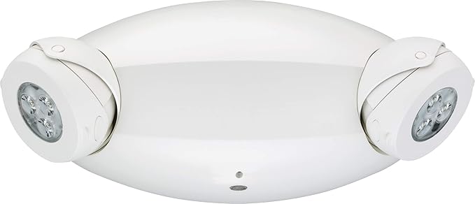 Lithonia Lighting Quantum Emergency Light, Contemporary Commercial LED Emergency Lights with 2 Aimable Lamp Heads, Ceiling or Wall Mount, White Thermoplastic, UVOLT (ELM6L UVOLT LTP SDRT)