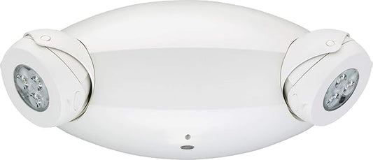 Lithonia Lighting Quantum Emergency Light, Contemporary Commercial LED Emergency Lights with 2 Aimable Lamp Heads, Ceiling or Wall Mount, White Thermoplastic, UVOLT (ELM6L UVOLT LTP SDRT)