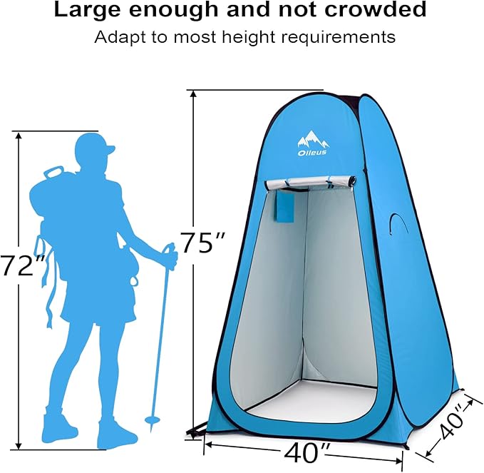 Oileus Pop Up Privacy Tent - Portable Shower Tent, Beach Changing Room, Camp Toilet, Instant Privacy Shelter - Camping, Beach, Hiking, Fishing
