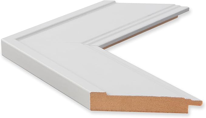 Frame My Mirror White Framed Mirror, 26" x 38" Mirror for Bathroom, Wood Frame, True Reflections Glass, White Finish, Porter Design, Hangs Horizontally or Vertically, Made in USA