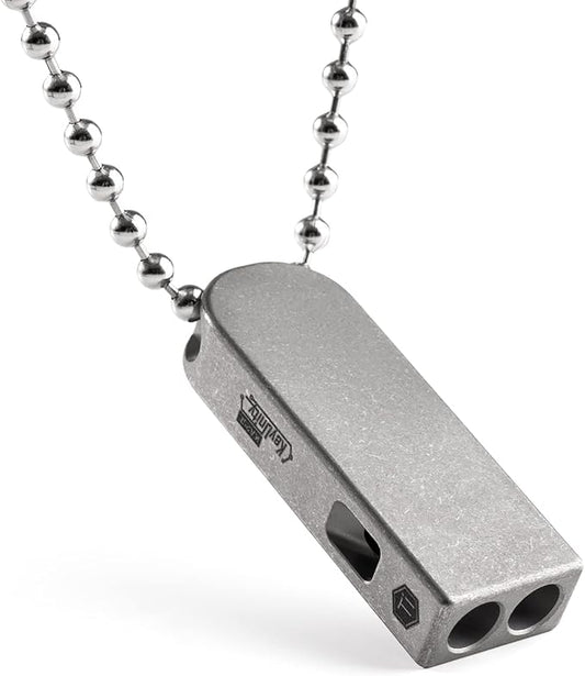 KeyUnity Titanium EDC Whistle Outdoor Emergency Whistle for Keychain, Comes with Necklace to Hang on Neck