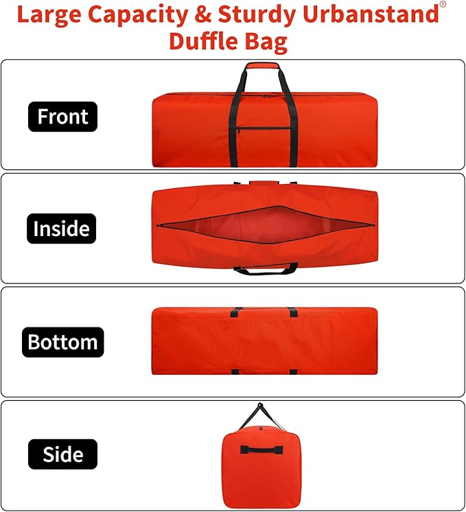 52 Inch Large Duffle Bag for Travel Camping Sport Equipment Storage Bag with 2-way Lockable Zippers Orange