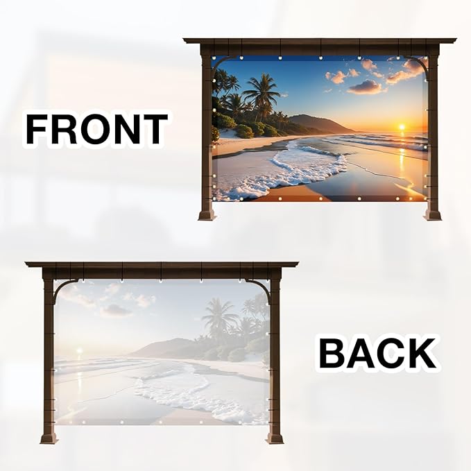 Artpuch Custom Design Backdrop Screen for Gazebo, Full-Color Printed Shade Cloth with UV Protection, PVC Sun Shade Cover for Pergola, Patio, Outdoor, Backyard, Garden, Balcony