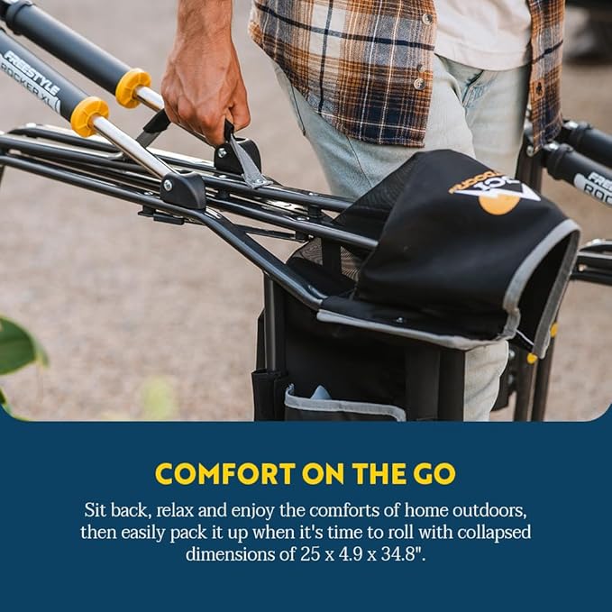 GCI Outdoor Freestyle Rocker XL Portable Folding Rocking Chair and Outdoor Camping Chair