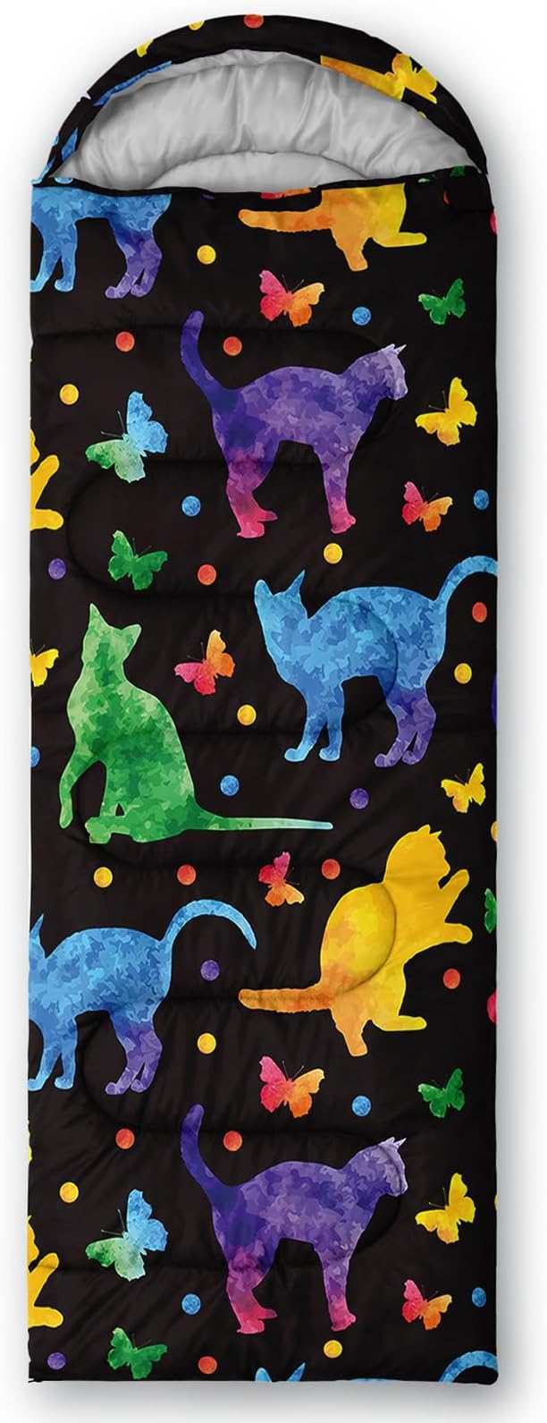 AILONEN Blue Glowing Basketball Sleeping Bag for Kids Boys,Warm and Cool Weather,Lightweight,Waterproof Backpacking,City Theme Ball Sports Sleeping Bag for Camping