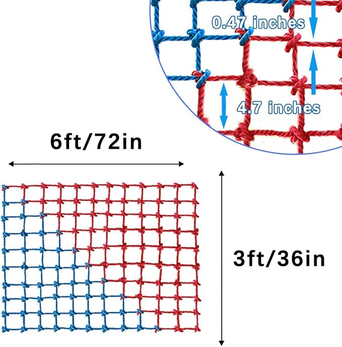Climbing Cargo Net, Polyester Playground Climbing Net, Heavy Duty Large Military Climbing Net for Kids Outdoor, Kids Safety Protection Net, Rope Ladder, Jungle Gyms, Swingset, Treehouse