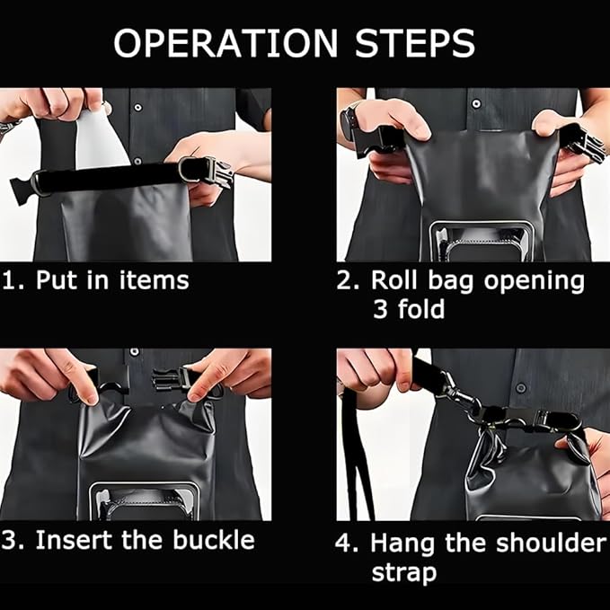 5L Waterproof Dry Bag, IPX6 Roll Top Waterproof Bag Backpack w/Phone Case/Pouch, Kayak Fishing Accessories For Kayaking, Fishing, Boating, Travel, Camping and Beach