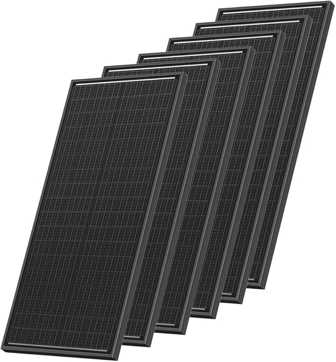 600 Watt Solar Panel, 6Pcs 100W Monocrystalline High-Efficiency Solar Panel for RV Camping Rooftop Farm Marine Battery and Other Off-Grid Applications (6 Pack 100W, Black)
