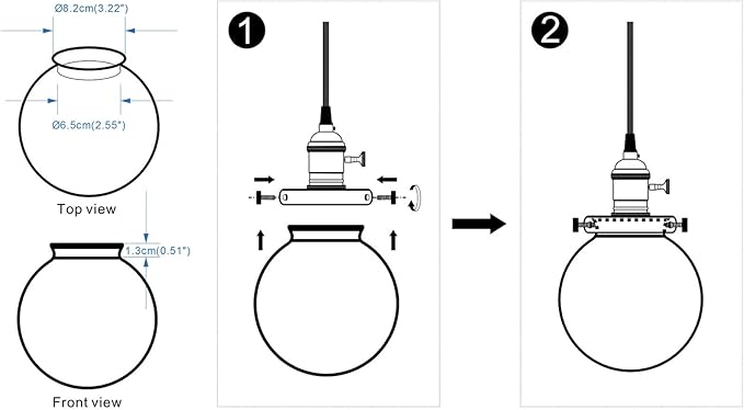 Permo Lighting Fixture Replacement 5.9" Round Globe Opaque Milk Glass Shade
