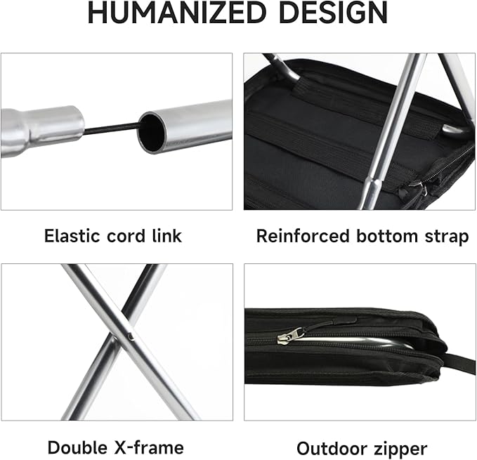 Camping Stool，Portable Foldable Stool Adult Collapsible Chairs for Fishing Outdoor Hiking 300 LBS Load