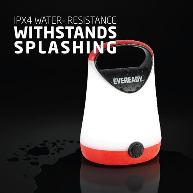 Eveready LED Camping Lantern, Bright Battery Powered Lantern, Water Resistant Hurricane Supplies, 100 Hour Run-time, Pack of 1