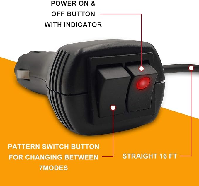 2PCS Strobe Light, 12V-24V Warning Emergency Safety Flashing Beacon Lights with Magnetic and 16.4 ft Straight Cord Vehicle Forklift Truck Tractor Golf Carts UTV Car Bus (Red, 2 PCS)