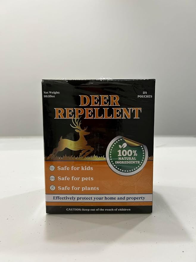 24 Pack Deer Rabbit Repellent Outdoor - Powerful Peppermint Oil Deer Repellent Balls, Natural Bunny Deer Deterrent for Trees Plants Garden Lawn Yard, Deer Repellant Keep from Eating Flowers, Pet Safe