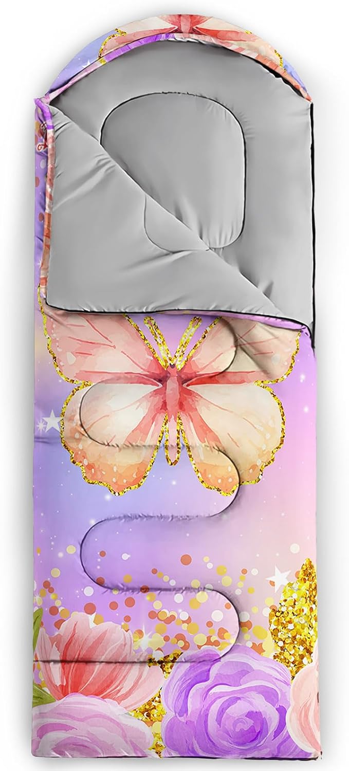 HOSIMA Dear Hunting Pattern Cold Weather Sleeping Bags for Adults,Black Light Weight Sleeping Bags for Kids Adults,WaterProof Sleeping Bags for Outdoors Hiking.