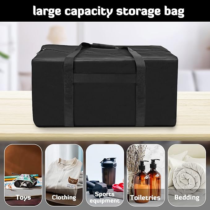 INFANZIA 24 inch Duffel Travel Sports Equipment Bag, 2PCS Long Luggage Bag with Upgrade Zipper Water Resistant, Extra Large Foldable Storage Bag for Camping, Tent, Tripod, Fishing