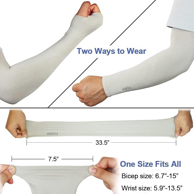 beister 3/6 Pairs UV Cooling Arm Sleeves Sun Protection Unisex for Sports, Cycling, Golf, Running