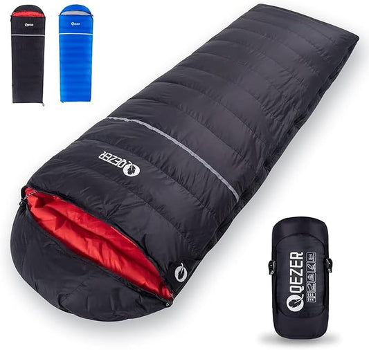 Down Sleeping Bag for Adults, 600 Fill Power, Ultralight & Compact with Compression Sack for Backpacking, Camping, Hiking