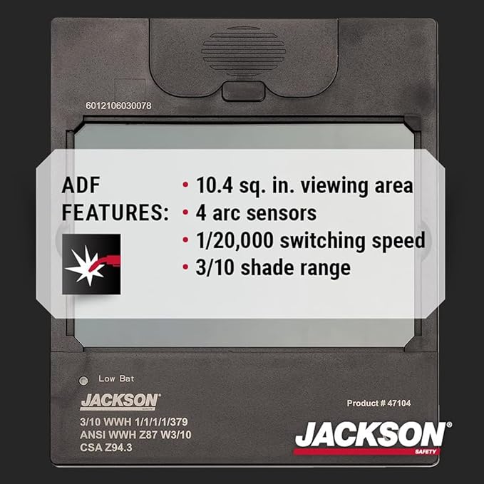Jackson Safety Premium Graphic Welding Hood with ADF - Ultra Lightweight Auto Darkening Welding Helmet - ANSI Z87.1 (Multiple Styles)