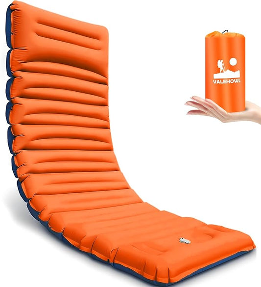 4 Inch Thick Inflatable Sleeping Pad for Camping, with Foot Pump and Pillow, Lightweight Camping Mattress for Outdoors, Backpacking, Hiking