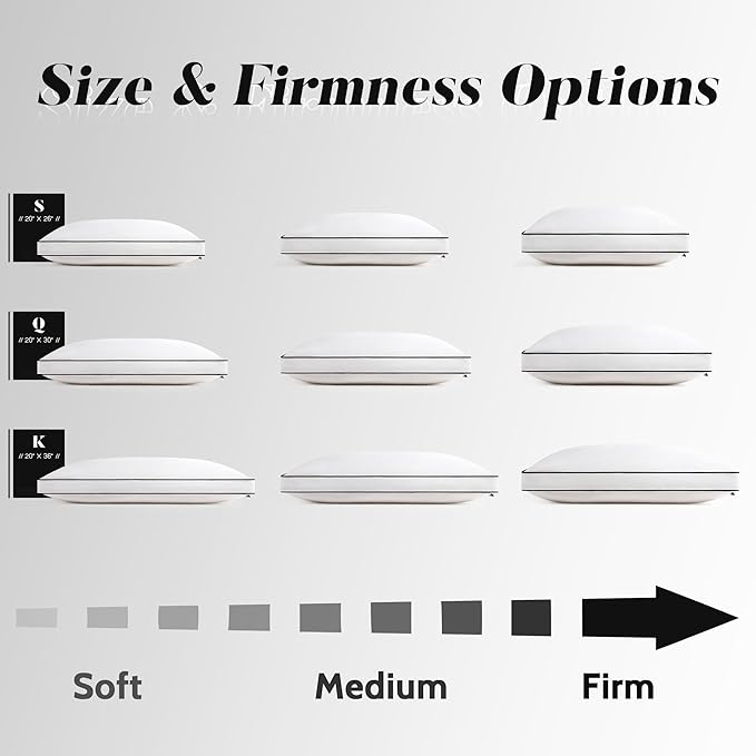 Feather Down Pillows King Size Set of 2 with Gusset, Luxury Hotel Collection Bed Pillow 2 Pack, Down Surrounded Pillows for Sleeping, Soft Fluffy for Side, Back Sleepers 20x36 in.
