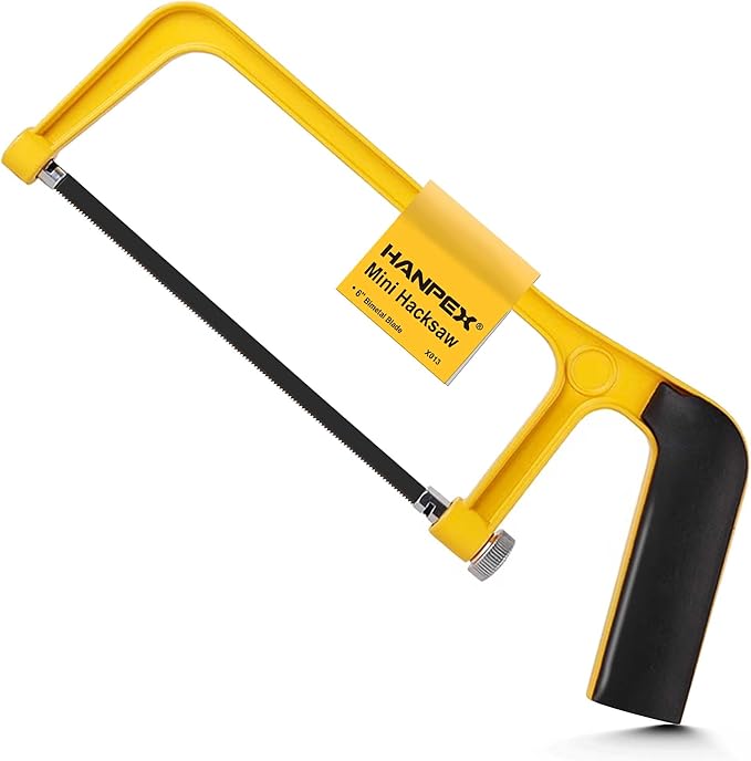 6inch Mini Hacksaw Frame - 150mm Extra Fine Cut Junior Hack Saw with Bi-Metal Blade for Metal and Wood