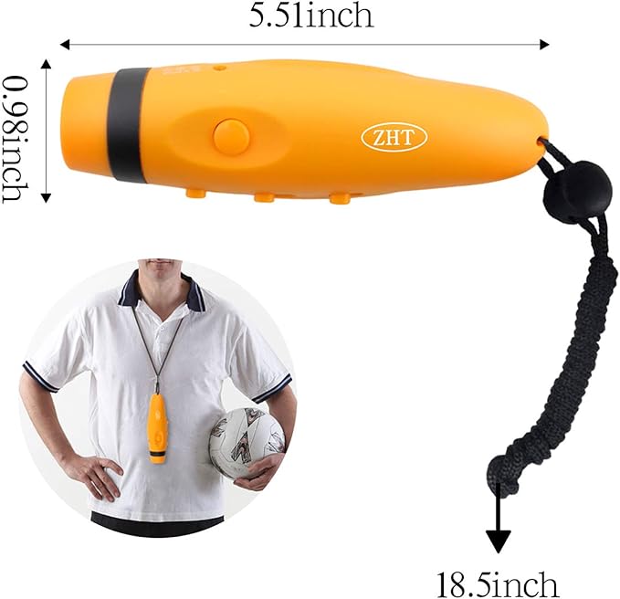 ZHT Electronic Whistles for Referees with USB Charging, 3 Tone High Volume Emergency Whistle for Referee Coaches Teacher, Outdoor Camping Hiking Boating Safety Whistles with Lanyard