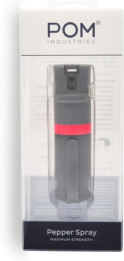 POM 6-Pack Pepper Spray Flip Top Pocket Clip - Maximum Strength OC Spray for Self Defense - Tactical Compact & Safe Design - 25 Bursts & 10 ft Range - Powerful & Accurate Stream Pattern