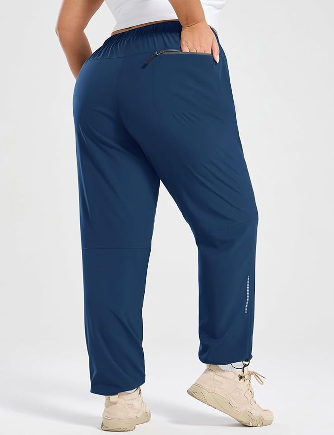 baleaf Plus Size Pants for Women Hiking Cargo Water Resistant UPF 50+ Cargo Joggers Zipper Pockets