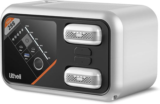 Litheli 288 Series Portable Power Station 287Wh, Lithium Battery Solar Generator（2 x 74Wh Battery Pack Shipped Separately), 300W AC Outlet, 0-95% in 50Min, Power Bank for Outdoor Emergency RV Van